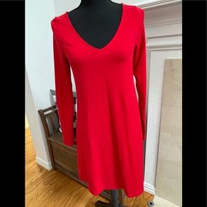 Express cotton long sleeve dress v neck size m